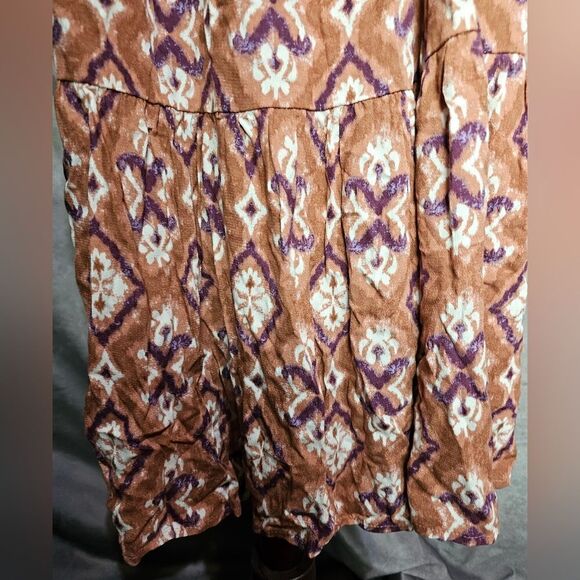 Women's Short Puff Sleeves Tiered A-Line Dress XS - Picture 3 of 5